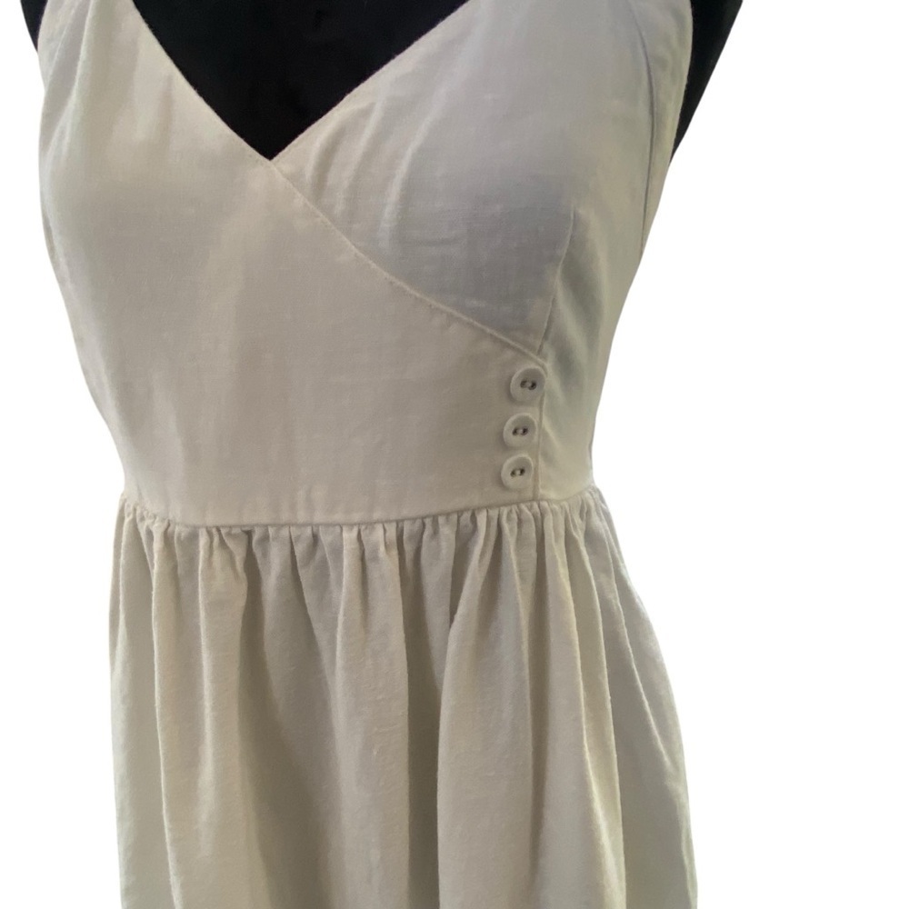 Urban Outfitters Marnie Halter Sweetheart Neckline White Linen Mini Dress SZ M - Picture 11 of 15